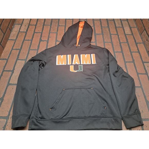 Miami Hurricanes Sweater Adult Medium Black Hoodie Top Of The World - Picture 1 of 4